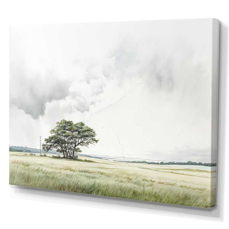 «Gray Lightning Scenery Minimalisme» sur toile, Toile tendue, H 12 po x l 20 po x P 1 po