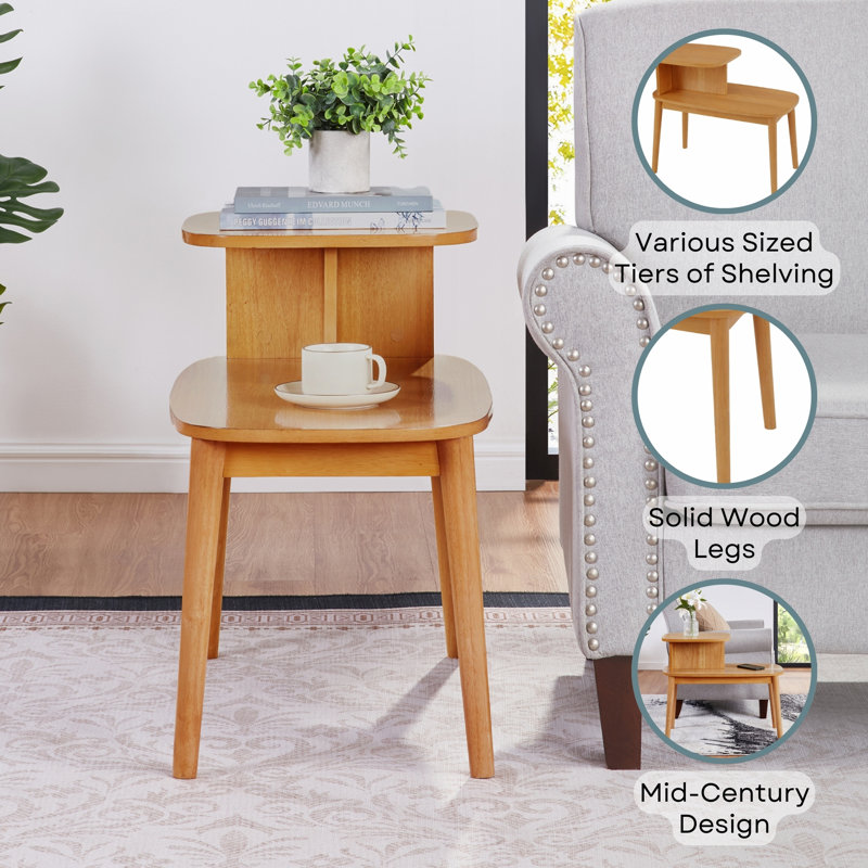 Darcey 24" H 2-Tier End Table, Honey Oat