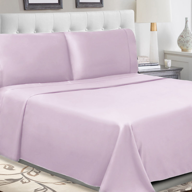 Ensemble de draps en coton percale à densité de tissage 300 fils Percale, Lilas