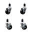 Ensemble de roulettes extensibles pivotantes en caoutchouc souple de 3 pouces 1-1 / 2 pouces 2 freins SCC