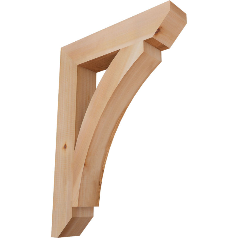 Support en bois / corbeau, Cèdre rouge, H 28 po x l 3,5 po x P 20 po