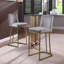 Ensemble de 2 tabourets de bar de 26 po de hauteur avec dossier, tabourets de bar brossés or Wok Furniture-1947816211