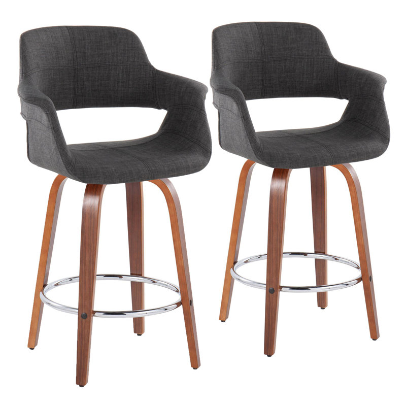 Lakyia Upholstered Counter Stool, Charcoal