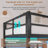 Loft Bed Twin Size With L-shaped Desk, Led Lights And Charging Station Twin Metal Tall Bed Frame With Storage Shelves,hall Tree Shoe And Bench With 2 Storage Drawers,safety Guard & Stair,-1950523155