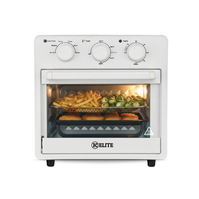 Kitchen Elite 16 Quart Mechanical Air Fryer Oven with Viewing Window, White