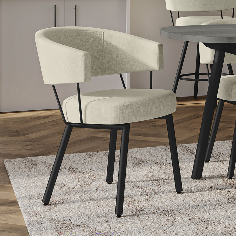 Ensemble de salle à manger 7 pièces Amisco Gibson, Gris, Gris clair/beige