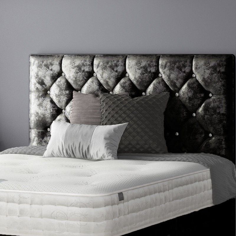 Farallones Upholstered Headboard, Double (4'6), Black