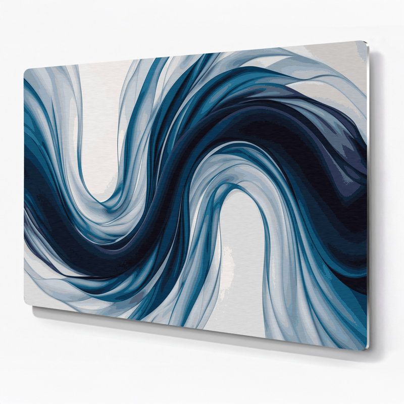 Gradient Abstract 32, art mural en métal bleu, H 12 po x l 18 po