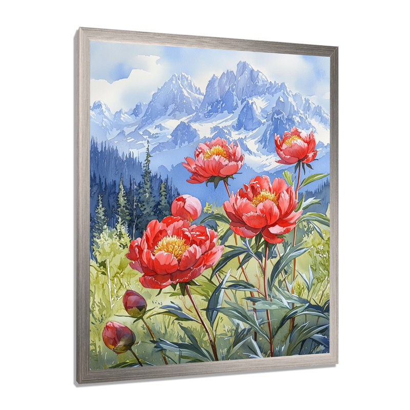 Giovannah - Art mural sur toile à motif floral, Reproduction encadrée d'une seule photo, Argent argent, H 20 po x l 12 po