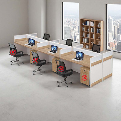 Bureau d'ordinateur, bureau, bureau pour 6 personnes