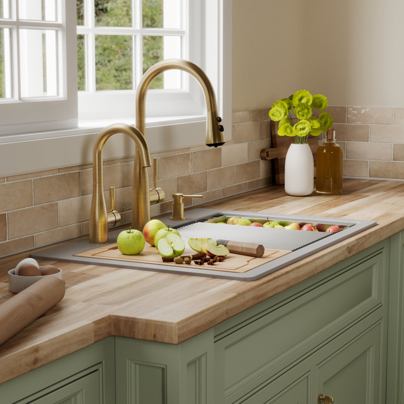 Évier de cuisine à quartz 33 L, Gris