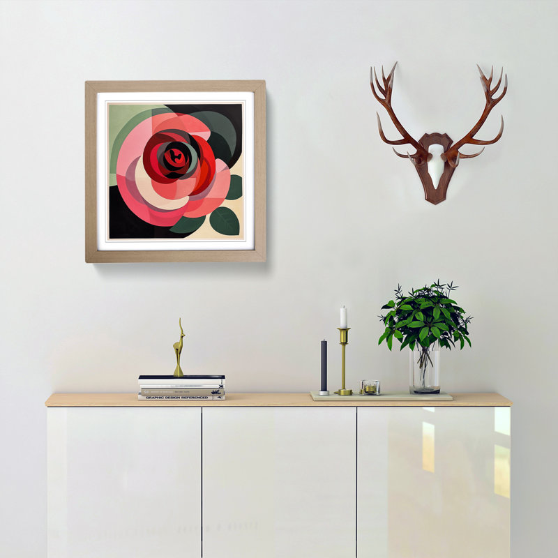 Rose Bauhaus - Framed Print, Oak