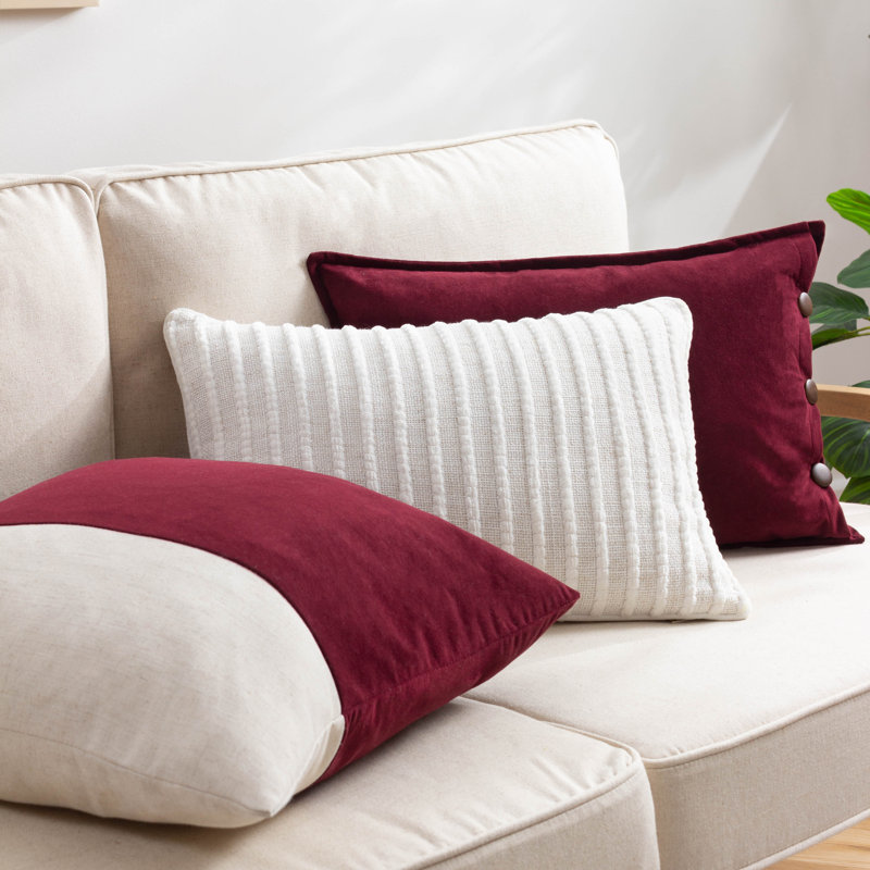 Effron Rectangular Cushion, Dark Red