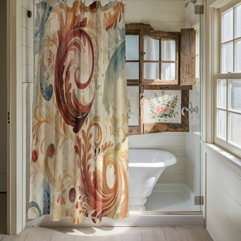 Nostalgic Swirls - Rideau de douche Premium, H 74 po x l 71 po