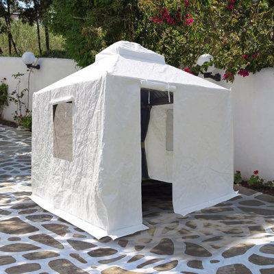 8X8FT Gazebo Cover, For Metal Patio Use (White)