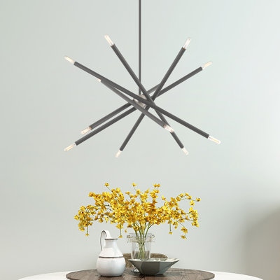 Lustre linéaire Spoutnik moderne à 12 lumières Poco