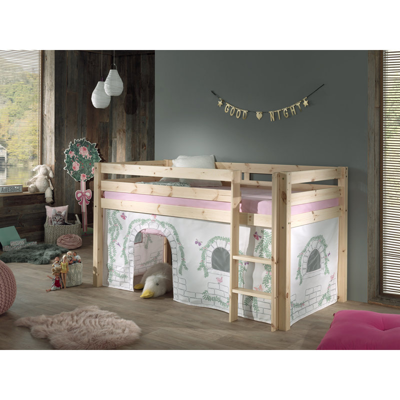 Pino European Single (90 x 200cm)  Mid Sleeper Loft Bed, Natural, Standard
