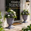 2 pots de fleurs en plastique classique pour urne, décor de jardin intérieur ou extérieur, grande terrasse de vase dans un pot de fleurs