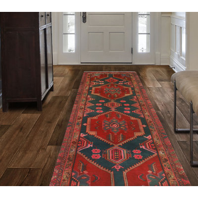 One-of-a-Kind 3'4 X 10'8 1980s Runner Wool Area Rug in