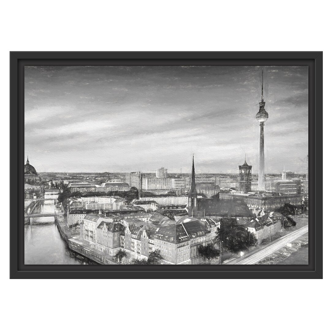 Gerahmtes Wandbild Berlin City Panorama Kunst