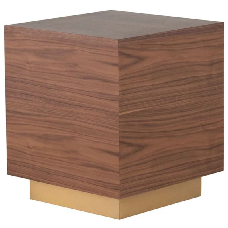 Table d'appoint en bois de chêne Miranda - table d'appoint minimaliste en acier inoxydable