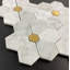 MFL Flowers Pattern Marble & Metal Novelty Mosaic Wall and Floor Tile