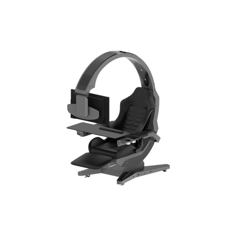 Fauteuil inclinable, ergonomique, pivotant et réglable Jubilee, Gris / noir