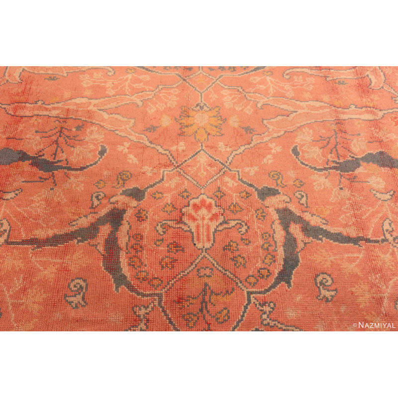 Grand tapis Oushak turc antique corail