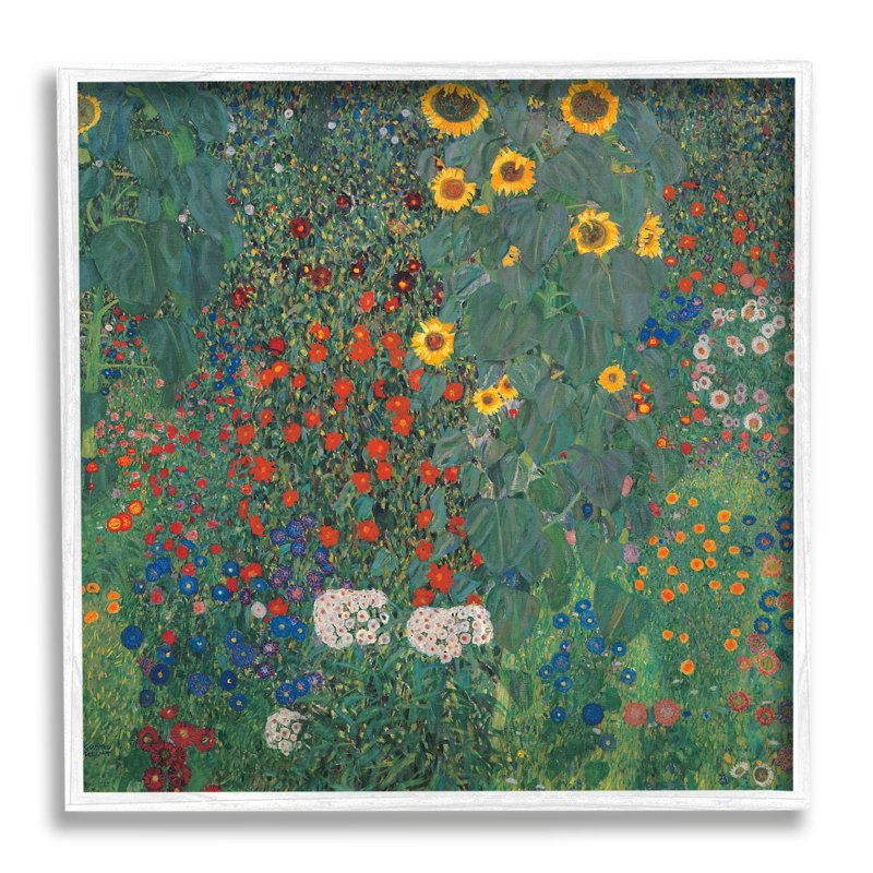 Art moderne de giclée encadrée blanche moderne par Gustav Klimt, H 12 po x l 12 po x P 1,5 po