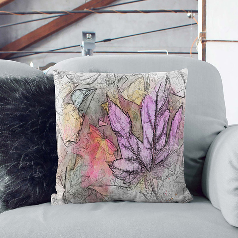 Colourful Autumn Leaves In Abstract Floral Square Throw Cushion, 40 x 40 cm