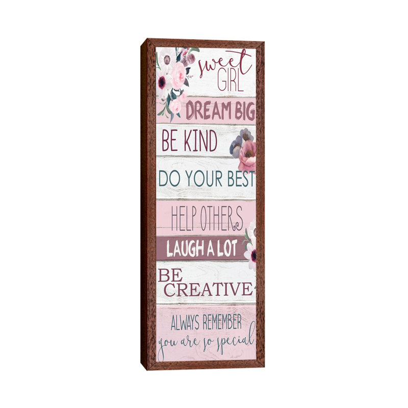 Sweet Girl by Kimberly Allen - Panoramic Print on Canvas, 30.48 cm H x 91.44 cm W, Classic Brown Wood Framed