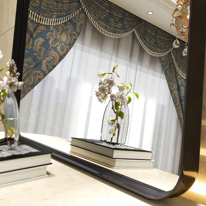 Miroir Avitaj, Noir, H 23,4 po x l 70,2 po x P 1,36 po