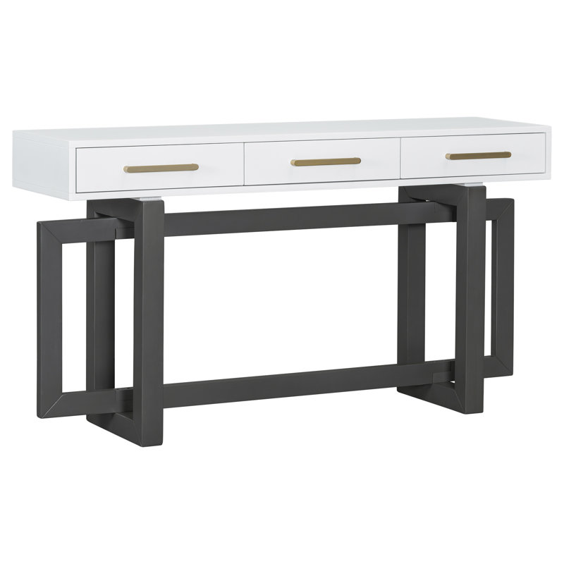 57" Elegant Console Table With Three Drawers