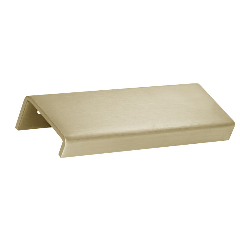 Modern Cabinet Finger Edge Pull, Polished Stainless Steel, 11 13/16"