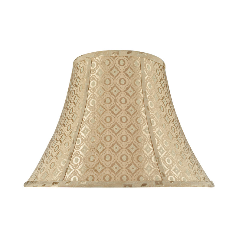 Gold Jacquard Textured Fabric Bell Lamp Shade 18''