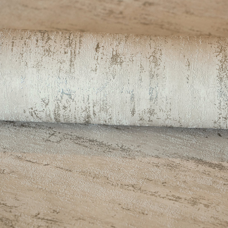 Urban Classics Collection Brera Metallic Abstract Distress Wallpaper Roll, Cream