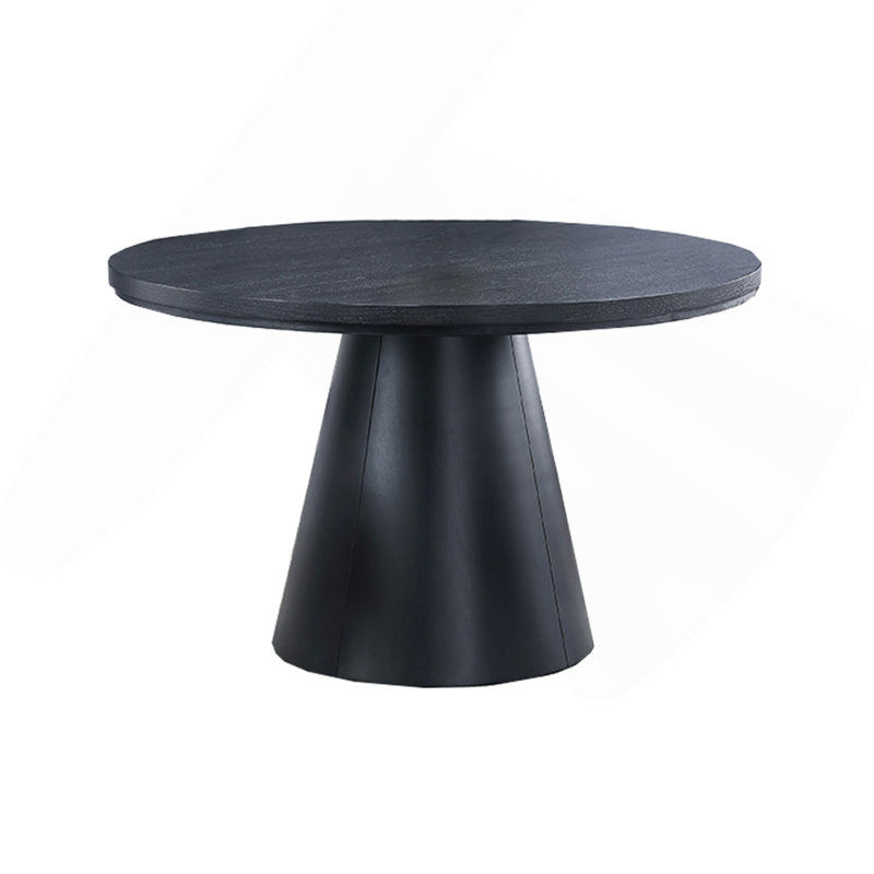 Table ronde en bois noir