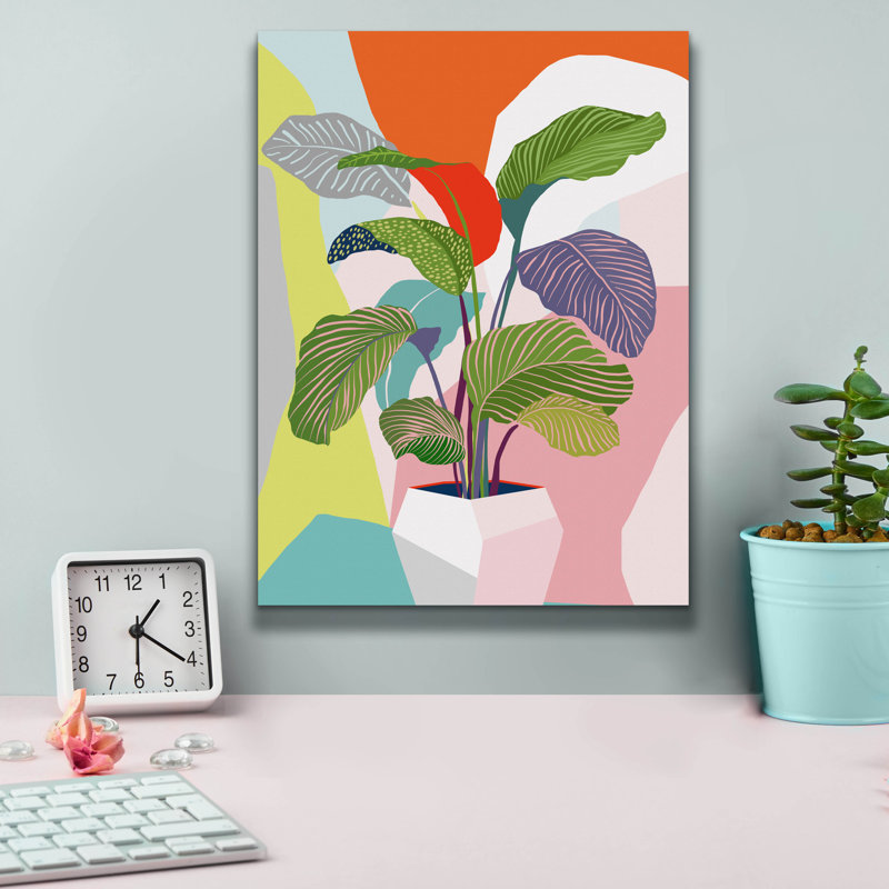 «Exotic Plant» par Ioana Horvat, art mural sur toile, H 16 po x l 12 po x P 0,75 po