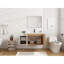 Meuble-lavabo mural de 42 po avec lavabo de comptoir en résine et 1 tablette de rangement, 2 portes à fermeture douce (KD-Packing)-850459329