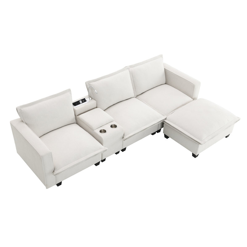[VIDEO+NEW]109*57" Modern Sectional Cloud Sofa With Console
