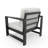 Dulcie Metal Outdoor Armchair with Sunbrella® Cushions-1798172502