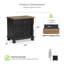 Table de chevet 3 tiroirs avec USB Fontevraud
