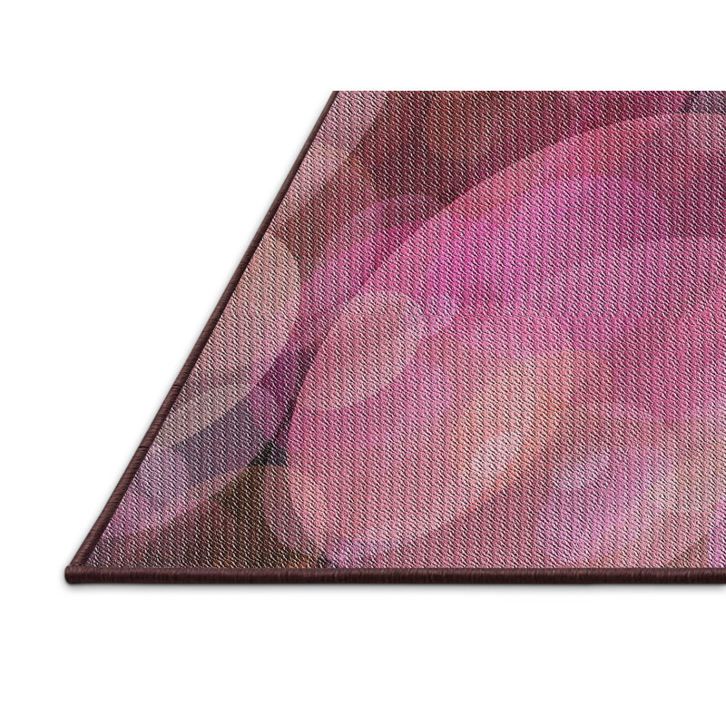 Motif géométrique rose Tapis décoratif, Rectangle 6 pi x 9 pi