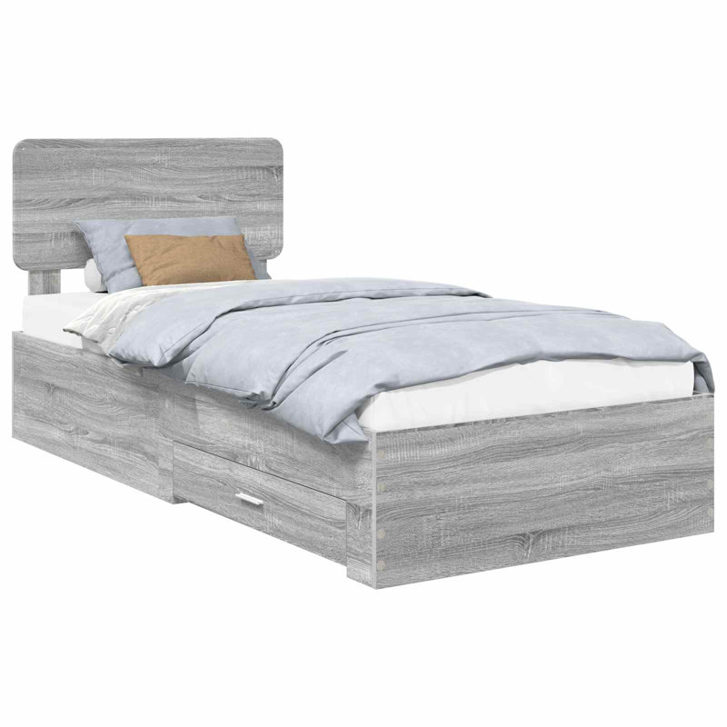 Bed, Small Single (2'6), Grey Sonoma