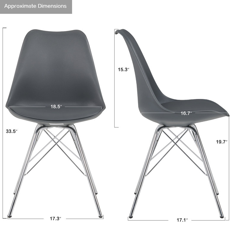 Chaise d'appoint rembourrée Ensor, gris