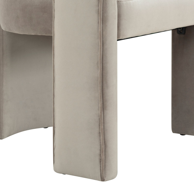 Meline Dining Chair, Light Brown Velvet