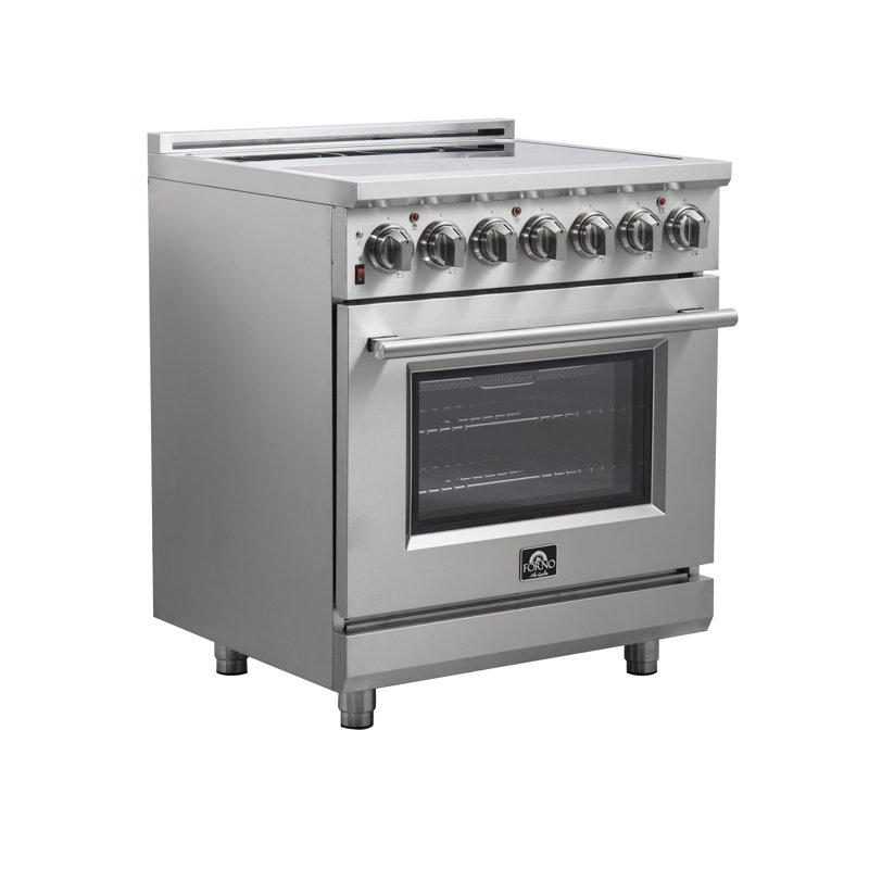 Cuisinière électrique autoportante 30 pouces Alta Qualita Massimo, 5 éléments, 4,32 pi³ avec friteuse à air, Stainless Steel