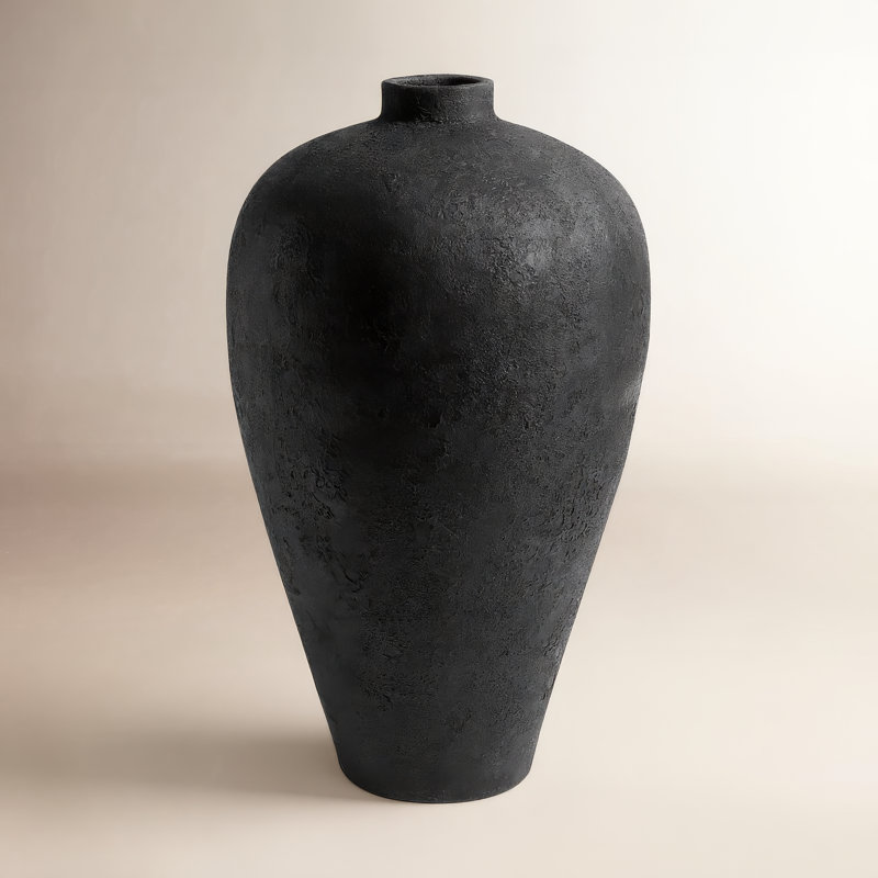 Carino Terracotta Floor Vase, 31.5" H x 17.72" W x 17.72" D, Dark Gray