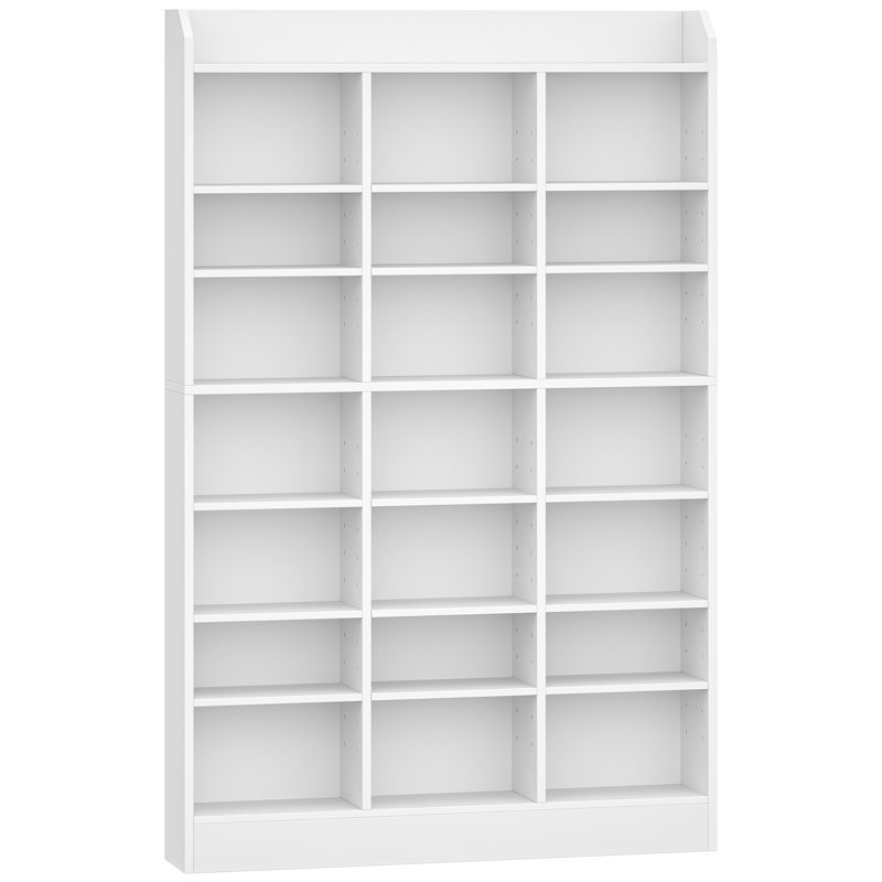 CD/DVD Storage Rack, 747 CD Storage Tower, Storage Racks Shelf with Adjustable shelves, Media Display Stand Units for Living Room Study, 100 x 17 x 154.5 cm, White 
