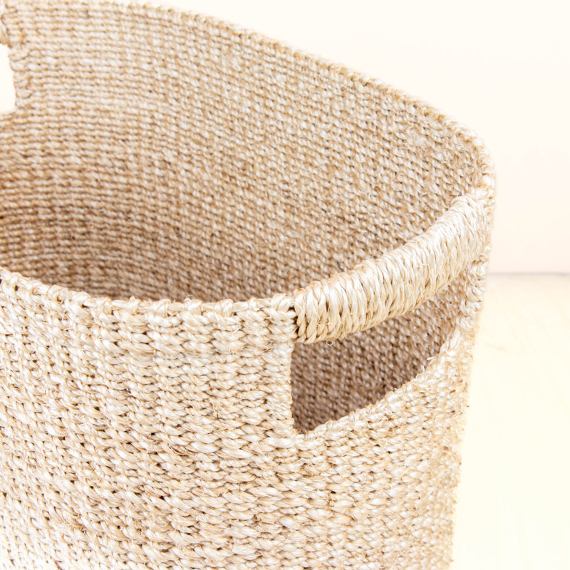 Tan Rounded Oval Basket, set of 2, 13.6, Cream
